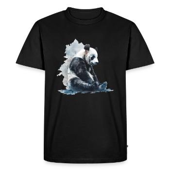 Panda Bear Aquarelles Panda japonais - T-shirt Premium bio Homme - noir - Devant - Nico (187cm)