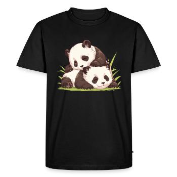 Panda Bear Cub Panda japonais - T-shirt Premium bio Homme - noir - Devant - Nico (187cm)