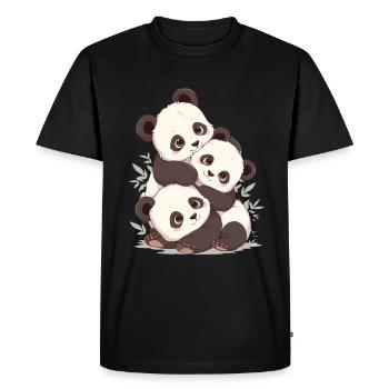 Panda Bear Cub Panda japonais - T-shirt Premium bio Homme - noir - Devant - Nico (187cm)