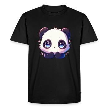 Panda Ours Panda géant japonais - T-shirt Premium bio Homme - noir - Devant - Nico (187cm)