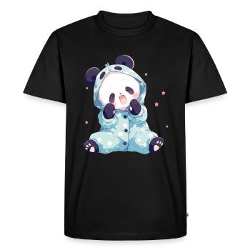 Panda Bear Pyjama Panda Géant Japonais - T-shirt Premium bio Homme - noir - Devant - Nico (187cm)