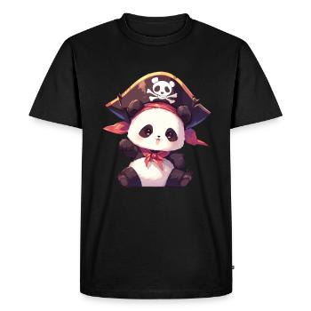 Panda Bear Pirate Panda géant japonais - T-shirt Premium bio Homme - noir - Devant - Nico (187cm)