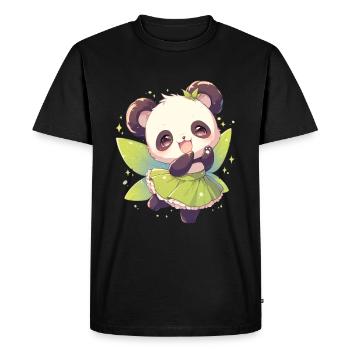 Panda Ours Fée Panda Géant Japonais - T-shirt Premium bio Homme - noir - Devant - Nico (187cm)