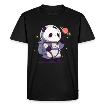 Panda Ours Astronaute Panda géant japonais - T-shirt Premium bio Homme - noir - Devant - Nico (187cm)