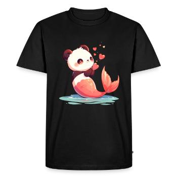 Panda Ours Sirène Panda géant japonais - T-shirt Premium bio Homme - noir - Devant - Nico (187cm)