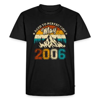 Edition Limitée Mai 2006 - Anniversaire - T-shirt Premium bio Homme - noir - Devant - Nico (187cm)