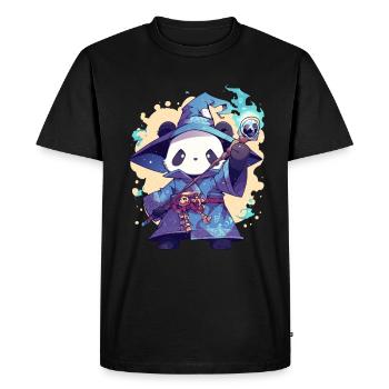 Panda Bear Wizard Panda géant japonais - T-shirt Premium bio Homme - noir - Devant - Nico (187cm)