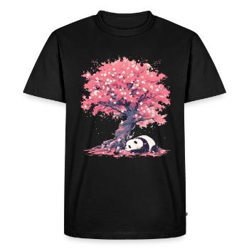 Panda Ours Panda géant japonais - T-shirt Premium bio Homme - noir - Devant - Nico (187cm)