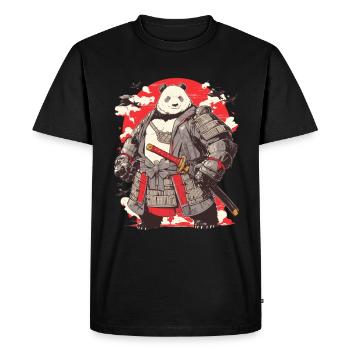 Panda Bear Samurai Japanese Giant Panda - Men's Premium Organic T-Shirt - black - Front - Nico (187cm)