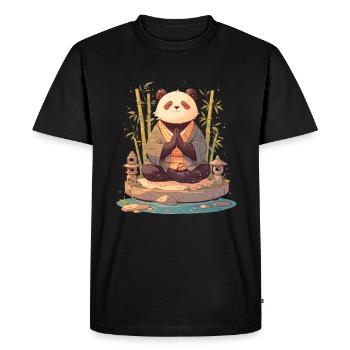 Panda Bear Zen Japanese Giant Panda - Men's Premium Organic T-Shirt - black - Front - Nico (187cm)