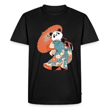 Panda Ours Geisha Panda géant japonais - T-shirt Premium bio Homme - noir - Devant - Nico (187cm)