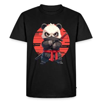 Panda Bear Ninja Panda géant japonais - T-shirt Premium bio Homme - noir - Devant - Nico (187cm)