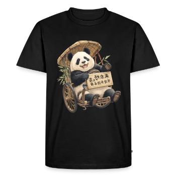 Panda Bear Rickshaw Panda géant japonais - T-shirt Premium bio Homme - noir - Devant - Nico (187cm)
