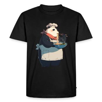 Panda Bear Ramen Panda Géant Japonais - T-shirt Premium bio Homme - noir - Devant - Nico (187cm)
