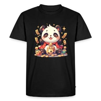 Panda Bear Meniki Neko Panda géant japonais - T-shirt Premium bio Homme - noir - Devant - Nico (187cm)