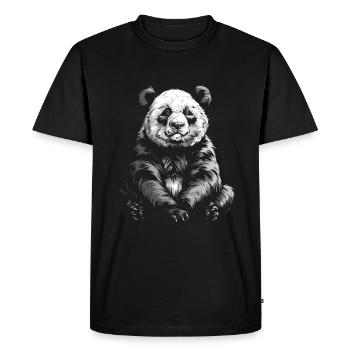 Panda Ours Panda géant japonais - T-shirt Premium bio Homme - noir - Devant - Nico (187cm)