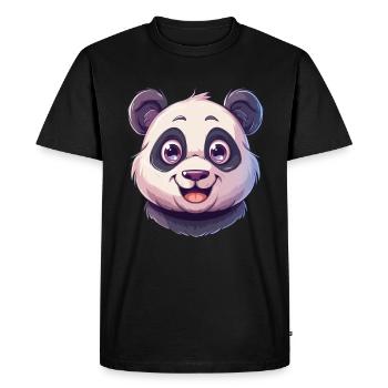 Panda Ours Panda géant japonais - T-shirt Premium bio Homme - noir - Devant - Nico (187cm)