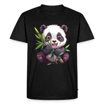 Panda Ours Panda géant japonais - T-shirt Premium bio Homme - noir - Devant - Nico (187cm)