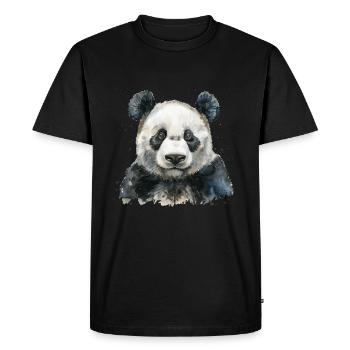 Panda Ours Panda géant japonais - T-shirt Premium bio Homme - noir - Devant - Nico (187cm)