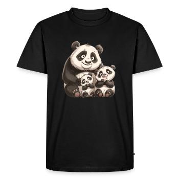 Panda Bear Family Japanese Giant Panda - Men's Premium Organic T-Shirt - black - Front - Nico (187cm)