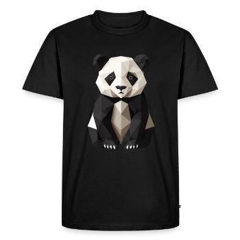 Panda Bear Origami Japanese Giant Panda - Men's Premium Organic T-Shirt - black - Front - Nico (187cm)