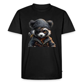 Panda Bear Pirate Panda géant japonais - T-shirt Premium bio Homme - noir - Devant - Nico (187cm)