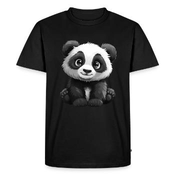 Panda Ours Yeux Scintillants Panda Géant Japonais - T-shirt Premium bio Homme - noir - Devant - Nico (187cm)
