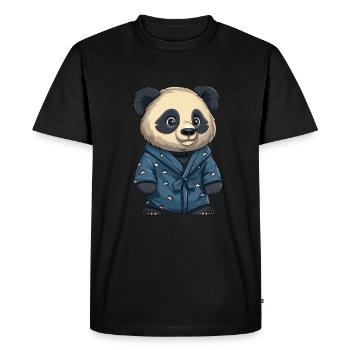 Panda Bear Pyjama Panda Géant Japonais - T-shirt Premium bio Homme - noir - Devant - Nico (187cm)