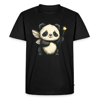 Panda Ours Fée Panda Géant Japonais - T-shirt Premium bio Homme - noir - Devant - Nico (187cm)