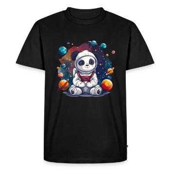 Panda Ours Astronaute Panda géant japonais - T-shirt Premium bio Homme - noir - Devant - Nico (187cm)
