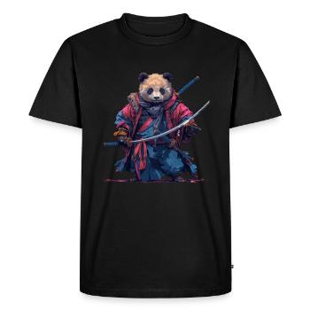 Panda Bear Samurai Japanese Giant Panda - Men's Premium Organic T-Shirt - black - Front - Nico (187cm)