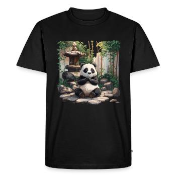 Panda Bear Zen Japanese Giant Panda - Men's Premium Organic T-Shirt - black - Front - Nico (187cm)