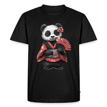 Panda Ours Geisha Panda géant japonais - T-shirt Premium bio Homme - noir - Devant - Nico (187cm)