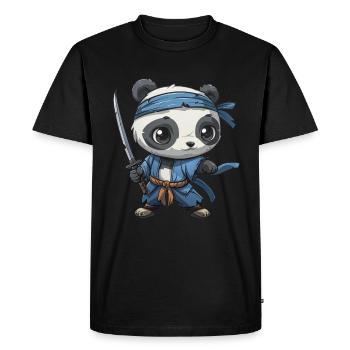 Panda Bear Ninja Panda géant japonais - T-shirt Premium bio Homme - noir - Devant - Nico (187cm)