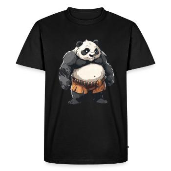 Panda Bear Sumo Catcher Panda géant japonais - T-shirt Premium bio Homme - noir - Devant - Nico (187cm)