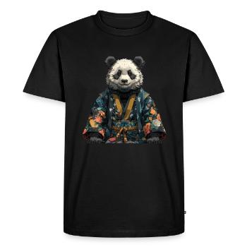 Kimono Panda Ours Panda Géant Japonais - T-shirt Premium bio Homme - noir - Devant - Nico (187cm)