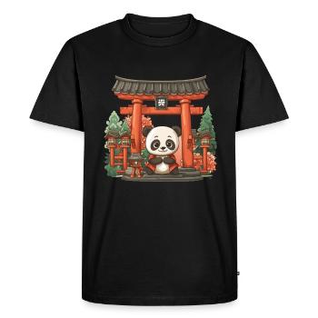 Panda Bear Torii Gate Panda géant japonais - T-shirt Premium bio Homme - noir - Devant - Nico (187cm)