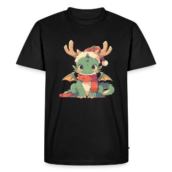 Dragon Noël Dragon Enfants - T-shirt Premium bio Homme - noir - Devant - Nico (187cm)
