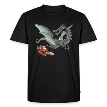 Dragon Noël Dragon Enfants - T-shirt Premium bio Homme - noir - Devant - Nico (187cm)