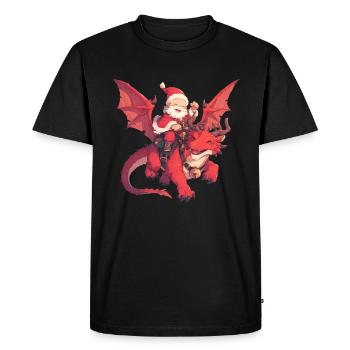 Dragon Noël Dragon Enfants - T-shirt Premium bio Homme - noir - Devant - Nico (187cm)