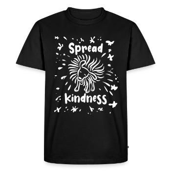 Spread Kindness - Dog Shakes Itself - Men's Premium Organic T-Shirt - black - Front - Nico (187cm)