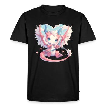 Dragon en tant que Dragon de la Saint-Valentin Cupidon - T-shirt Premium bio Homme - noir - Devant - Nico (187cm)