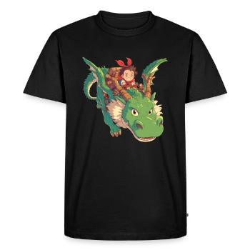 Dragon Saint-Valentin Dragon Kids - T-shirt Premium bio Homme - noir - Devant - Nico (187cm)