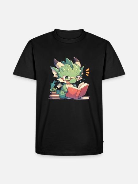Drachen-Lesebuch-Schule Drachenkinder - Männer Premium Bio T-Shirt - Schwarz