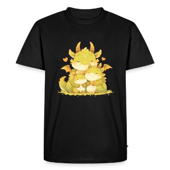 Famille Dragon Enfants Dragon - T-shirt Premium bio Homme - noir - Devant - Nico (187cm)