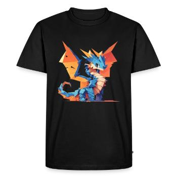 Dragon Origami Kawaii Dragon Enfants - T-shirt Premium bio Homme - noir - Devant - Nico (187cm)