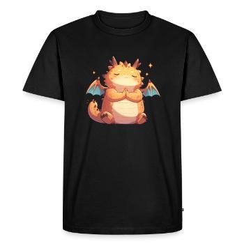 Dragon Yoga Kawaii Dragon Enfants - T-shirt Premium bio Homme - noir - Devant - Nico (187cm)