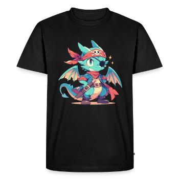 Dragon Pirate Kawaii Dragon Enfants - T-shirt Premium bio Homme - noir - Devant - Nico (187cm)