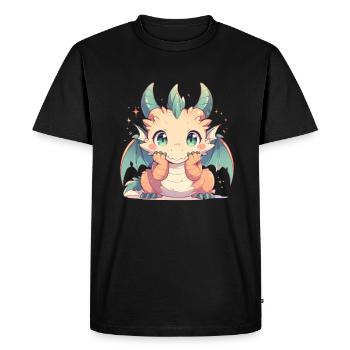 Dragon Kawaii Dragon Enfants - T-shirt Premium bio Homme - noir - Devant - Nico (187cm)