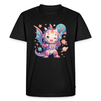 Dragon Astronaute Kawaii Dragon Enfants - T-shirt Premium bio Homme - noir - Devant - Nico (187cm)